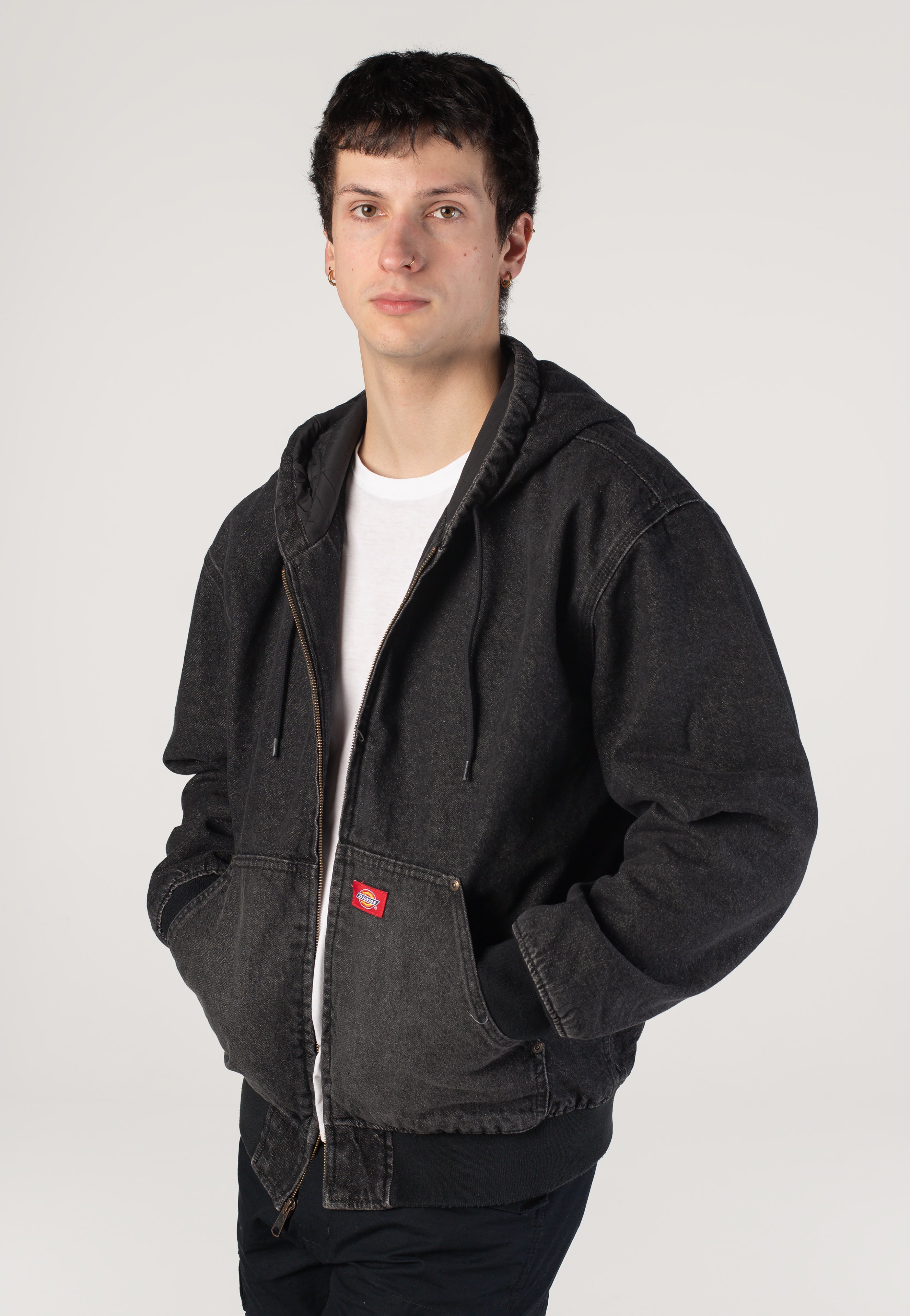 Dickies - Lined Denim Hooded Bomber Black - Jacket | Men-Image