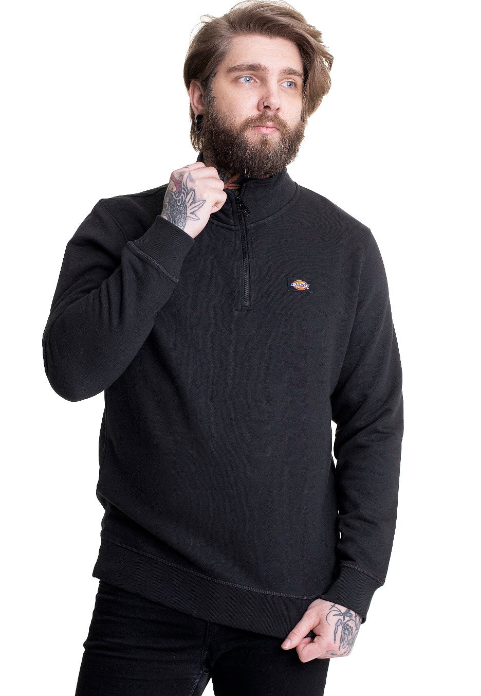 Dickies - Oakport Quarter Zip Black - Sweater | Men-Image