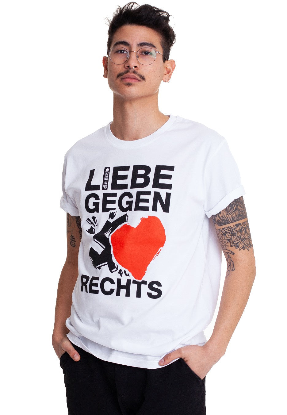 Die Ärzte - Liebe Gegen Rechts White - T-Shirt | Men-Image