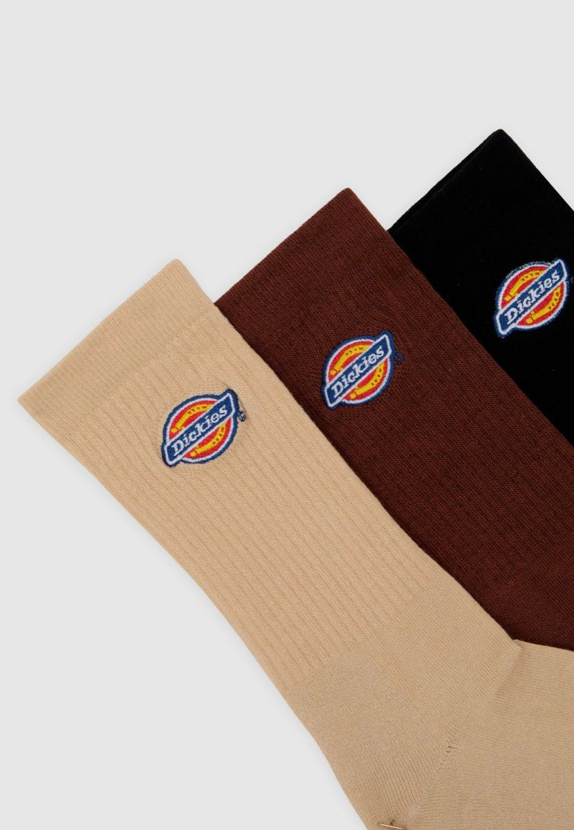 Dickies - Valley Grove Pack Of 3 Cappuccino - Socks | Neutral-Image