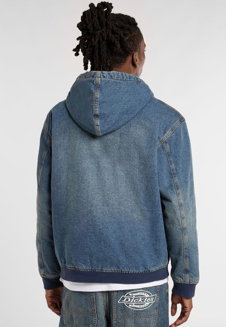 Dickies - Hilham Hooded Khaki Tinted Blue - Jeans Jacket | Men-Image