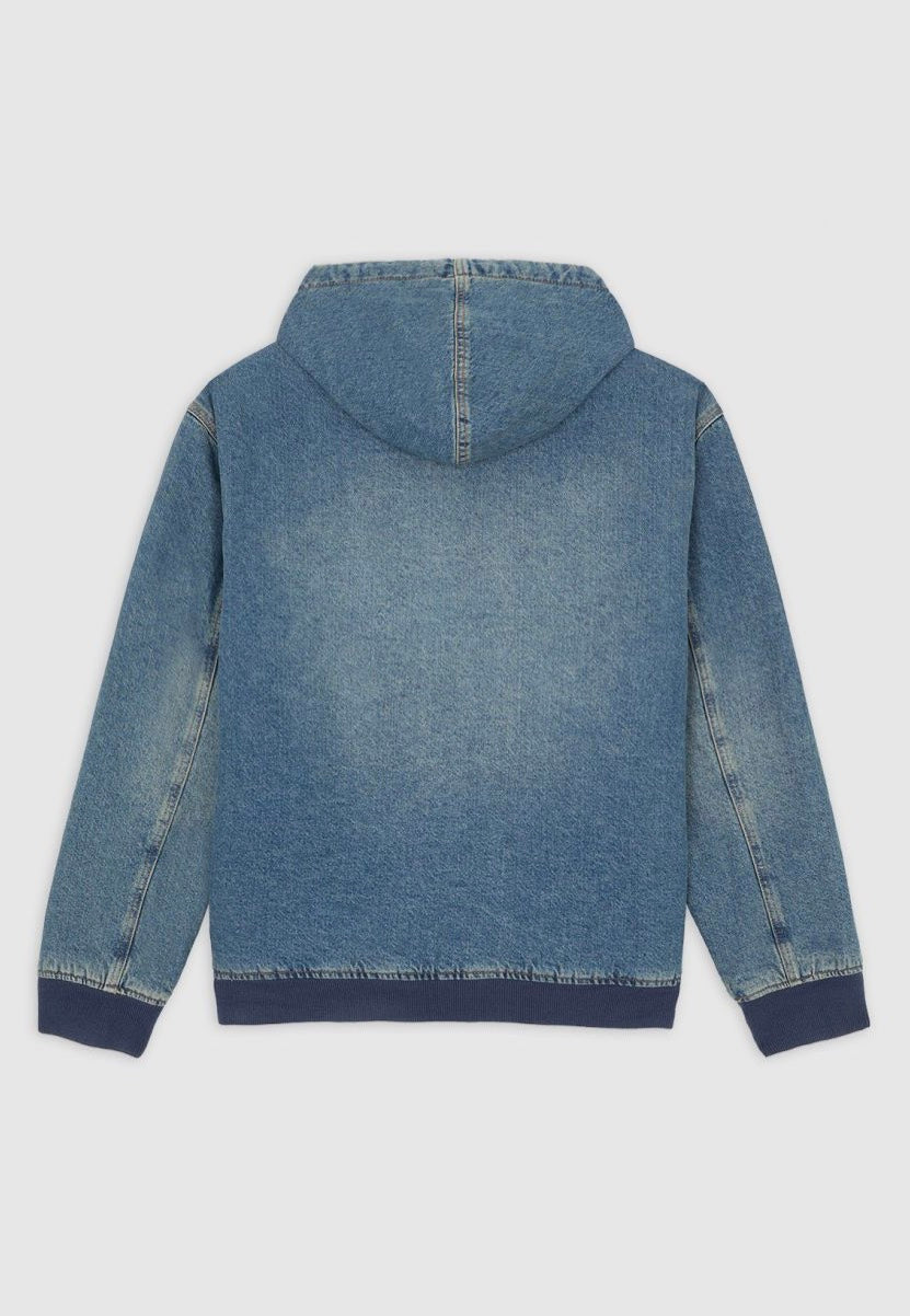 Dickies - Hilham Hooded Khaki Tinted Blue - Jeans Jacket | Men-Image