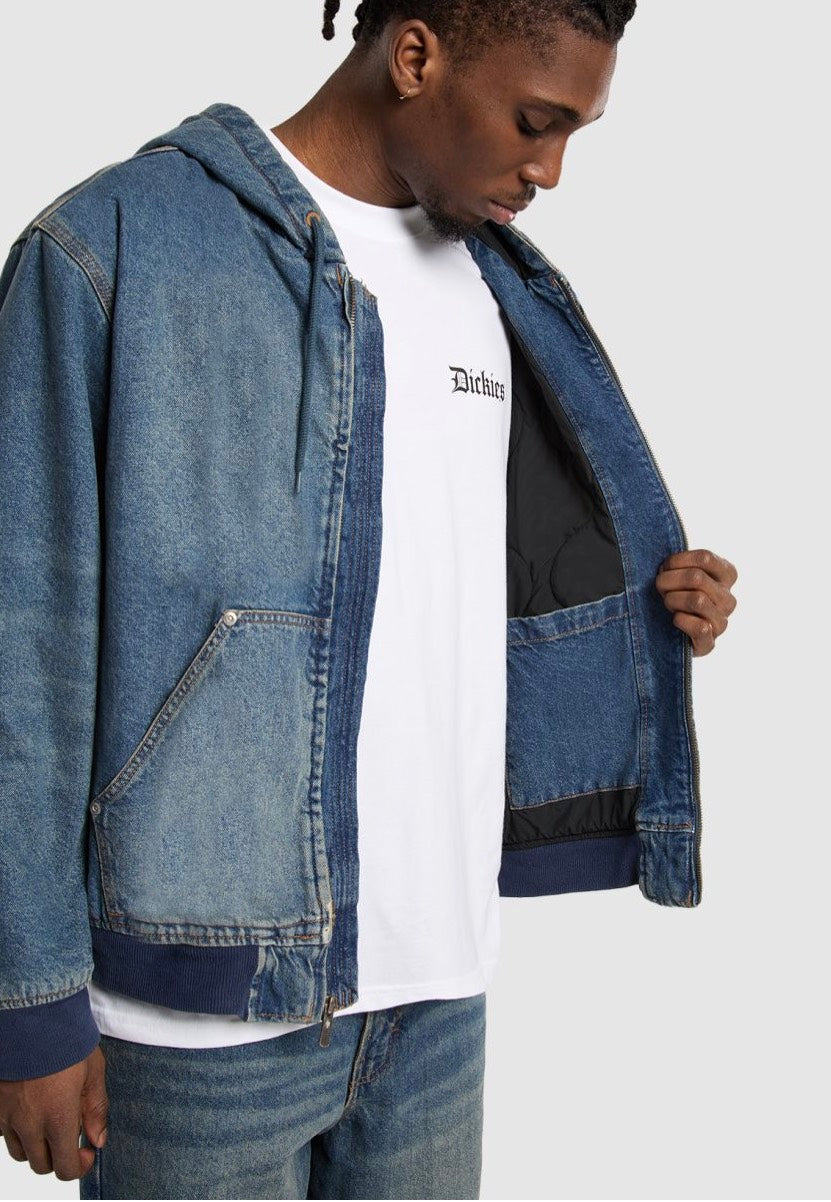 Dickies - Hilham Hooded Khaki Tinted Blue - Jeans Jacket | Men-Image