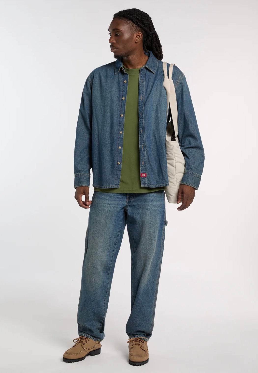 Dickies - Lightweight Denim Khaki Tinted Blue - Shirt | Men-Image