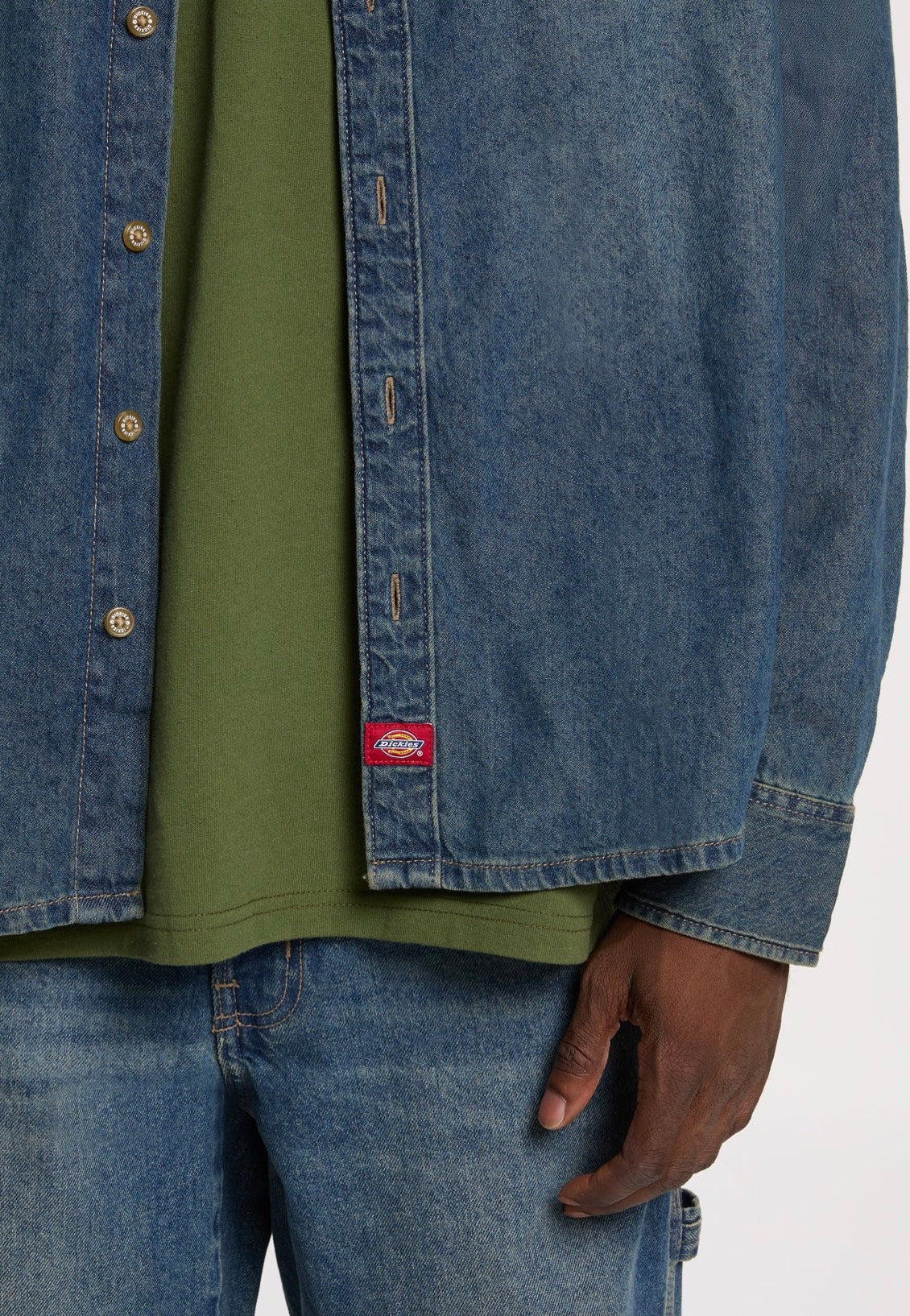 Dickies - Lightweight Denim Khaki Tinted Blue - Shirt | Men-Image