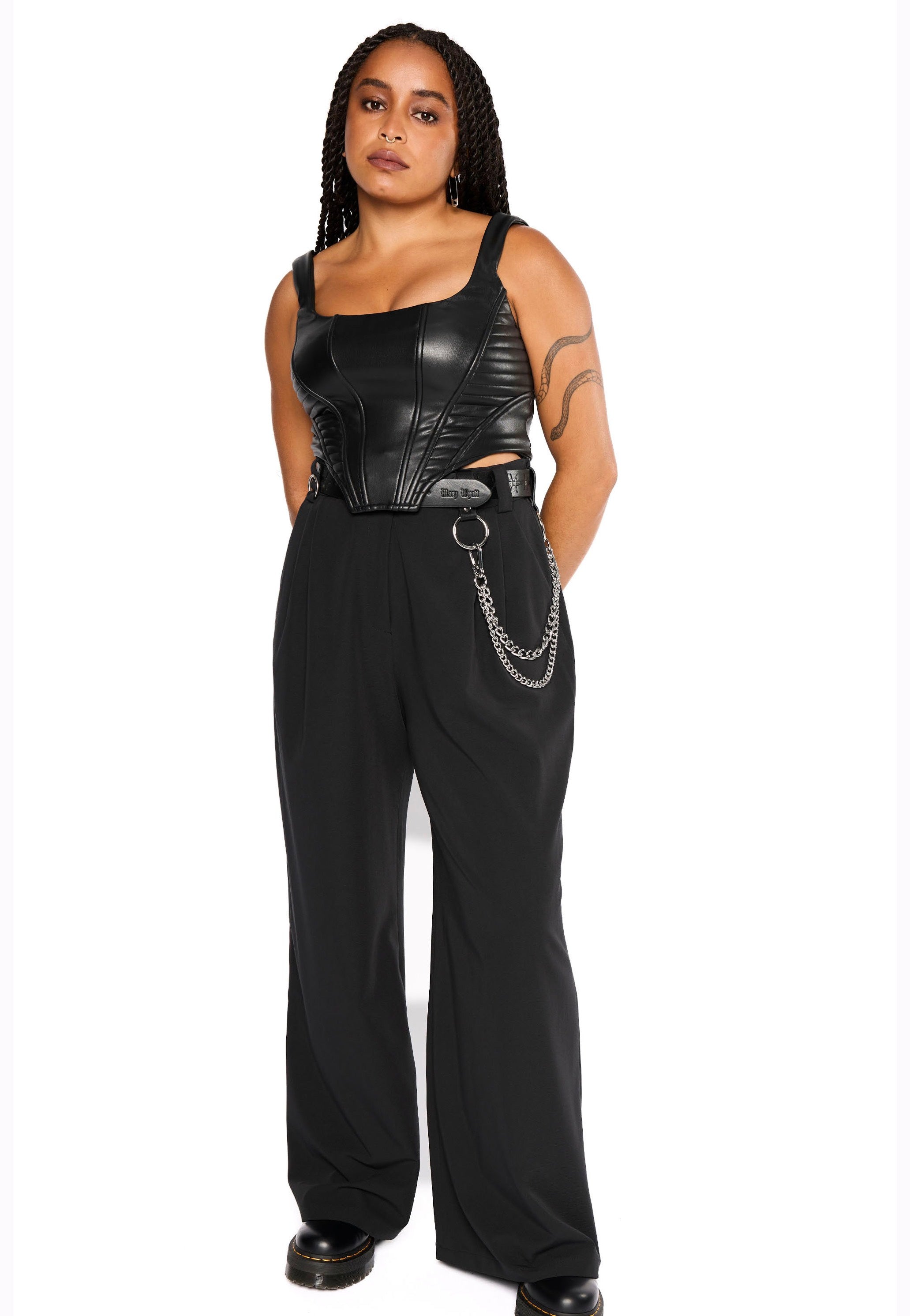 Mary Wyatt - Doro Faux Leather Moto Corset Black - Top | Impericon