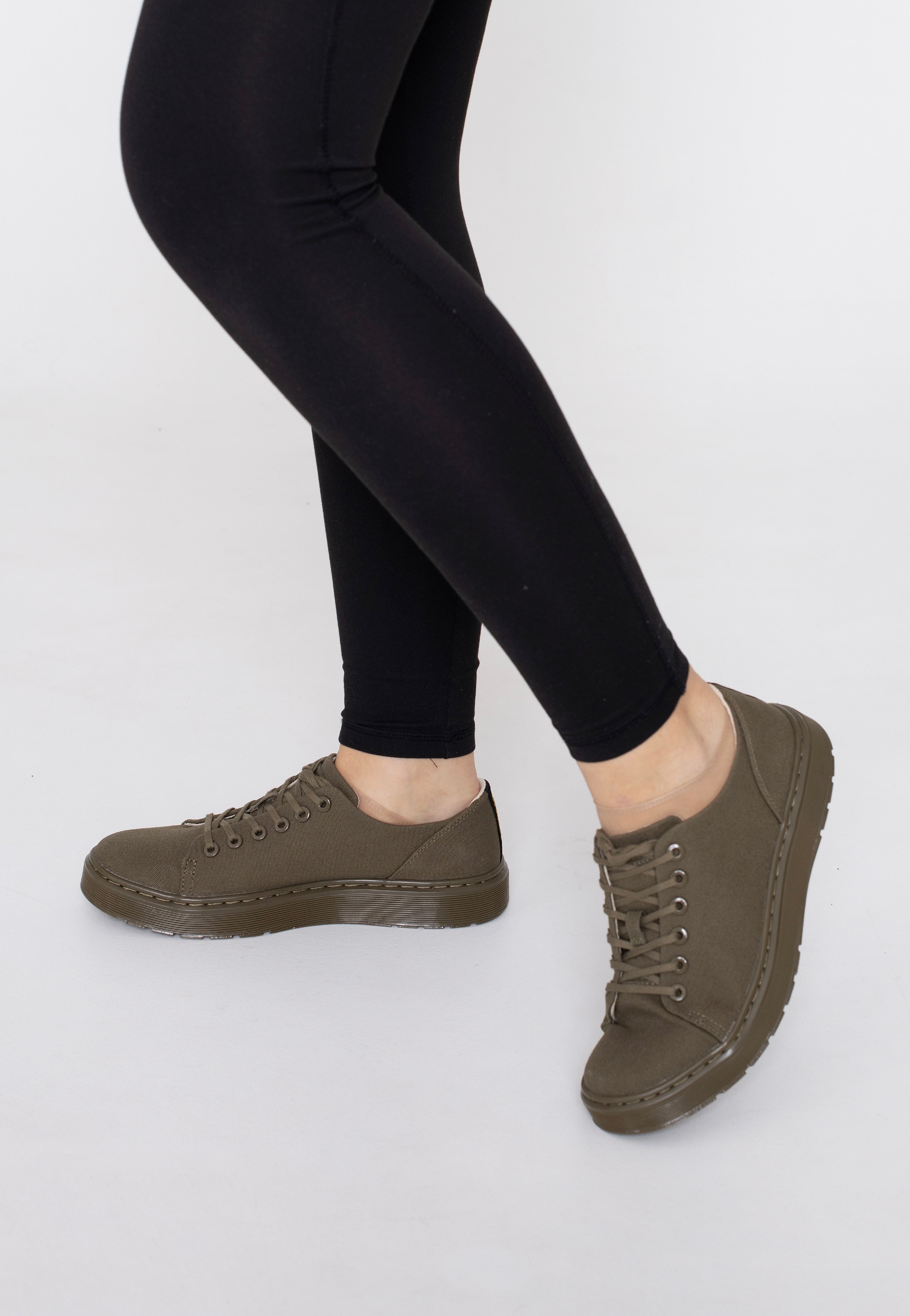 Dr. Martens - Dante 10 Oz Canvas/Olive Milled Coated Leather - Shoes | Neutral-Image