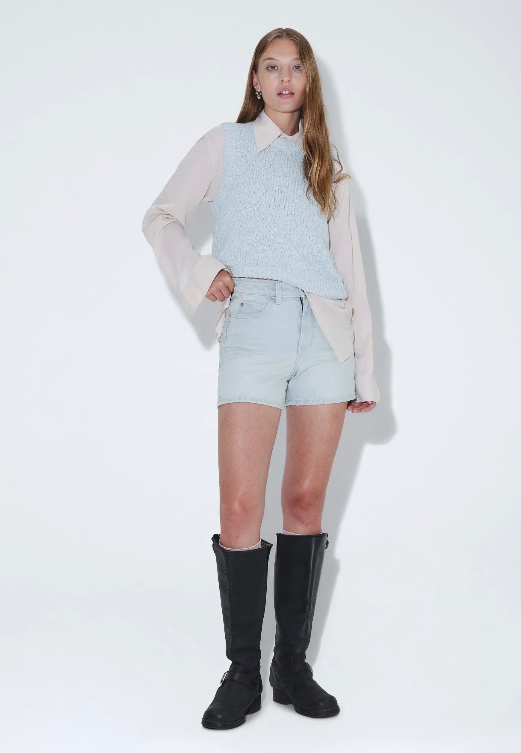 Dr. Denim - Nora Bay Superlight Creme Worn - Shorts | Women-Image