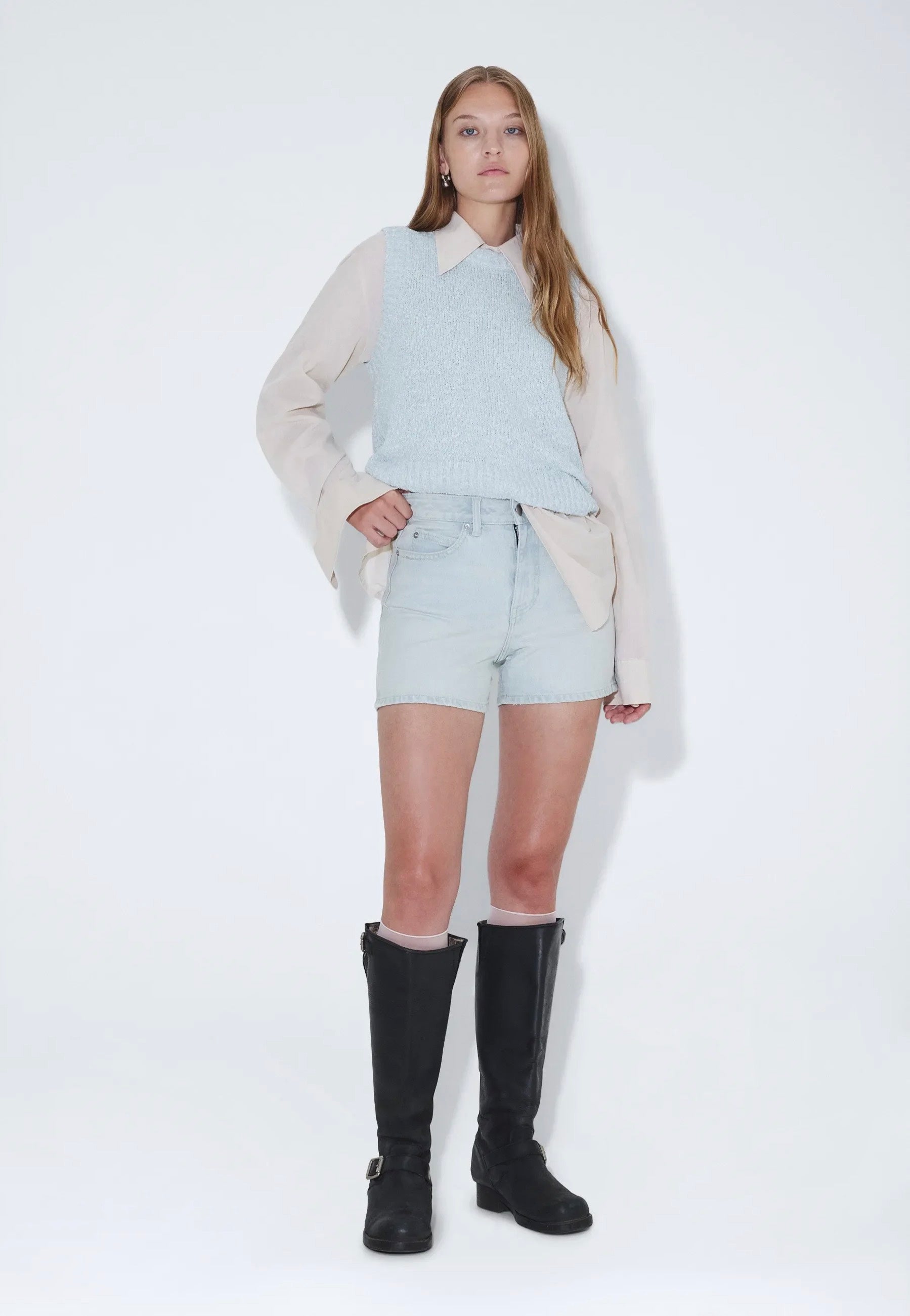 Dr. Denim - Nora Bay Superlight Creme Worn - Shorts | Women-Image