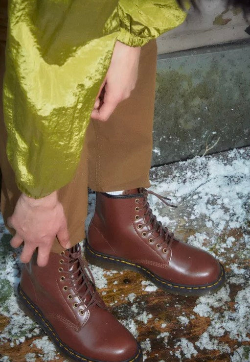Dr. Martens - Vegan 1460 Brown Norfolk Flat & Brown Borg Fleece - Shoes | Neutral-Image