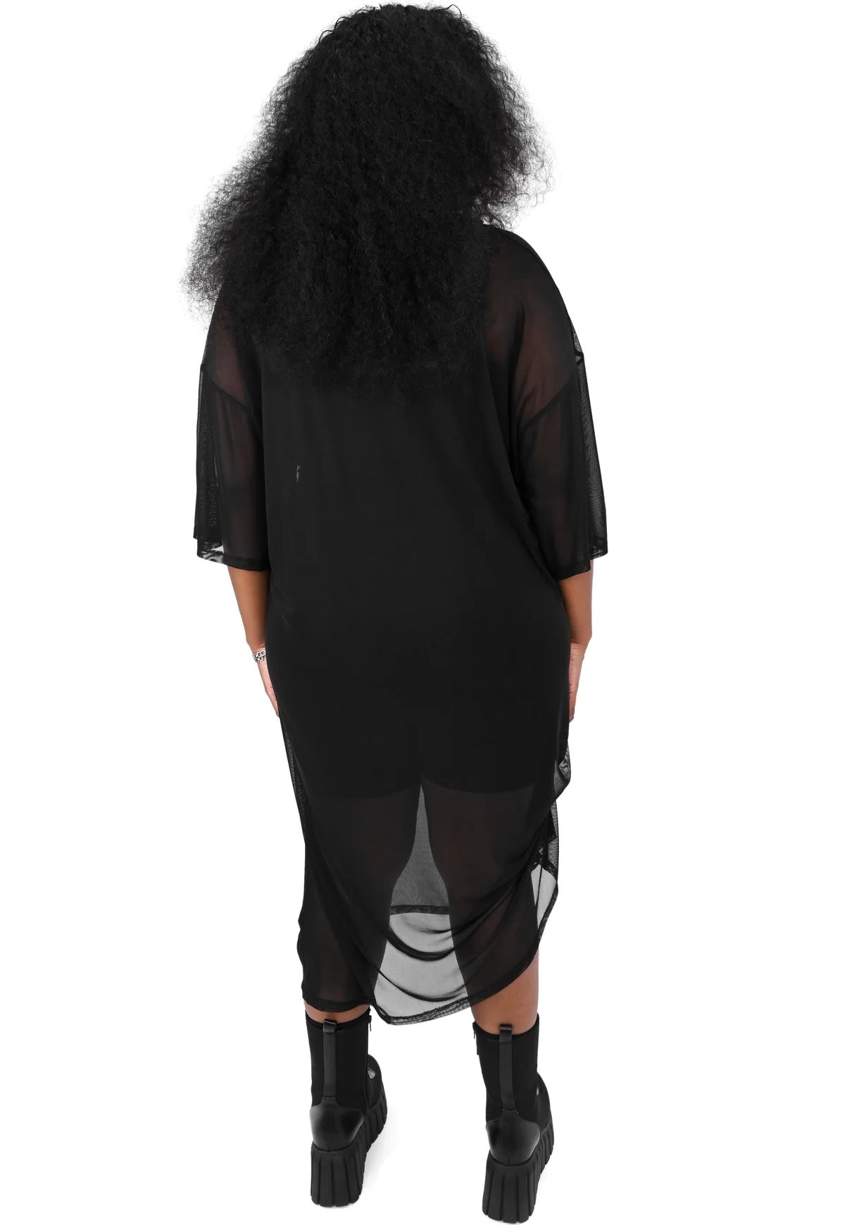 Foxblood - Oversized Mesh T-Shirt Black - Dress | Women-Image