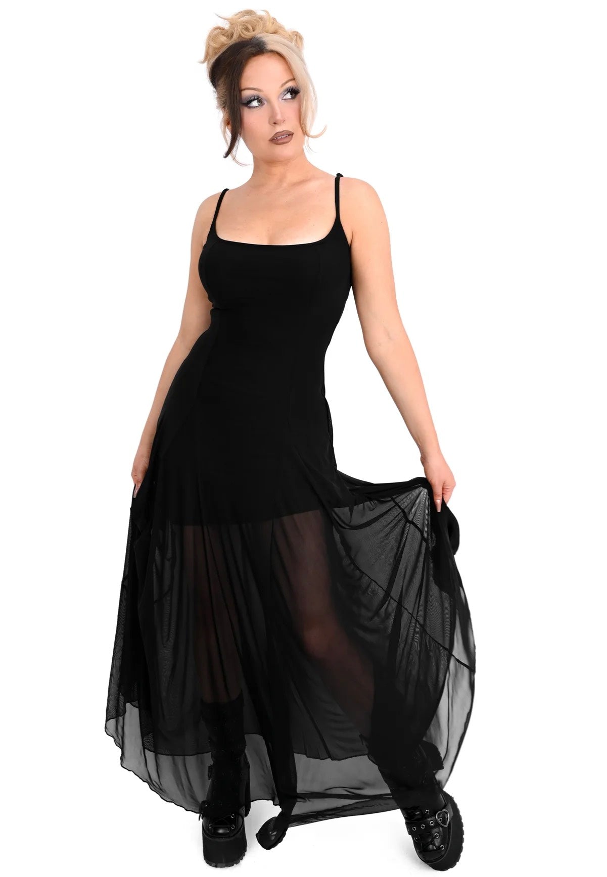 Foxblood - Julia Mesh Black - Dress | Women-Image