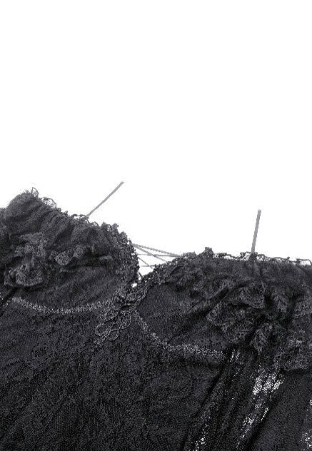 Dark In Love - Gothic Off-Shoulder Layered Ruffle Elegant - Dress | Women-Image