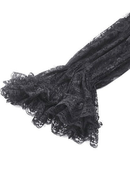 Dark In Love - Gothic Off-Shoulder Layered Ruffle Elegant - Dress | Women-Image