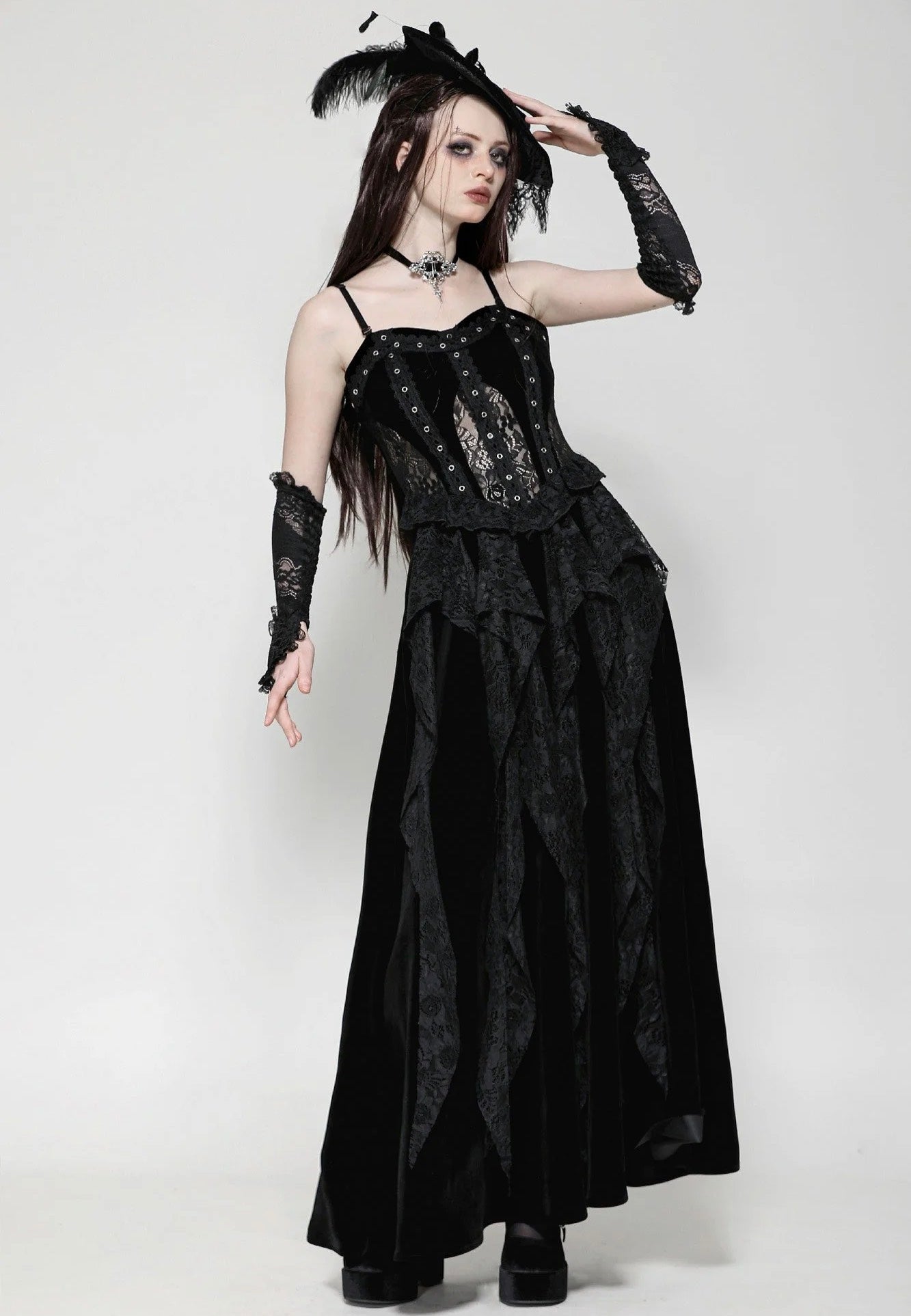 Dark In Love - Romantic Gothic Sexy Hollow Waist - Dress | Women-Image