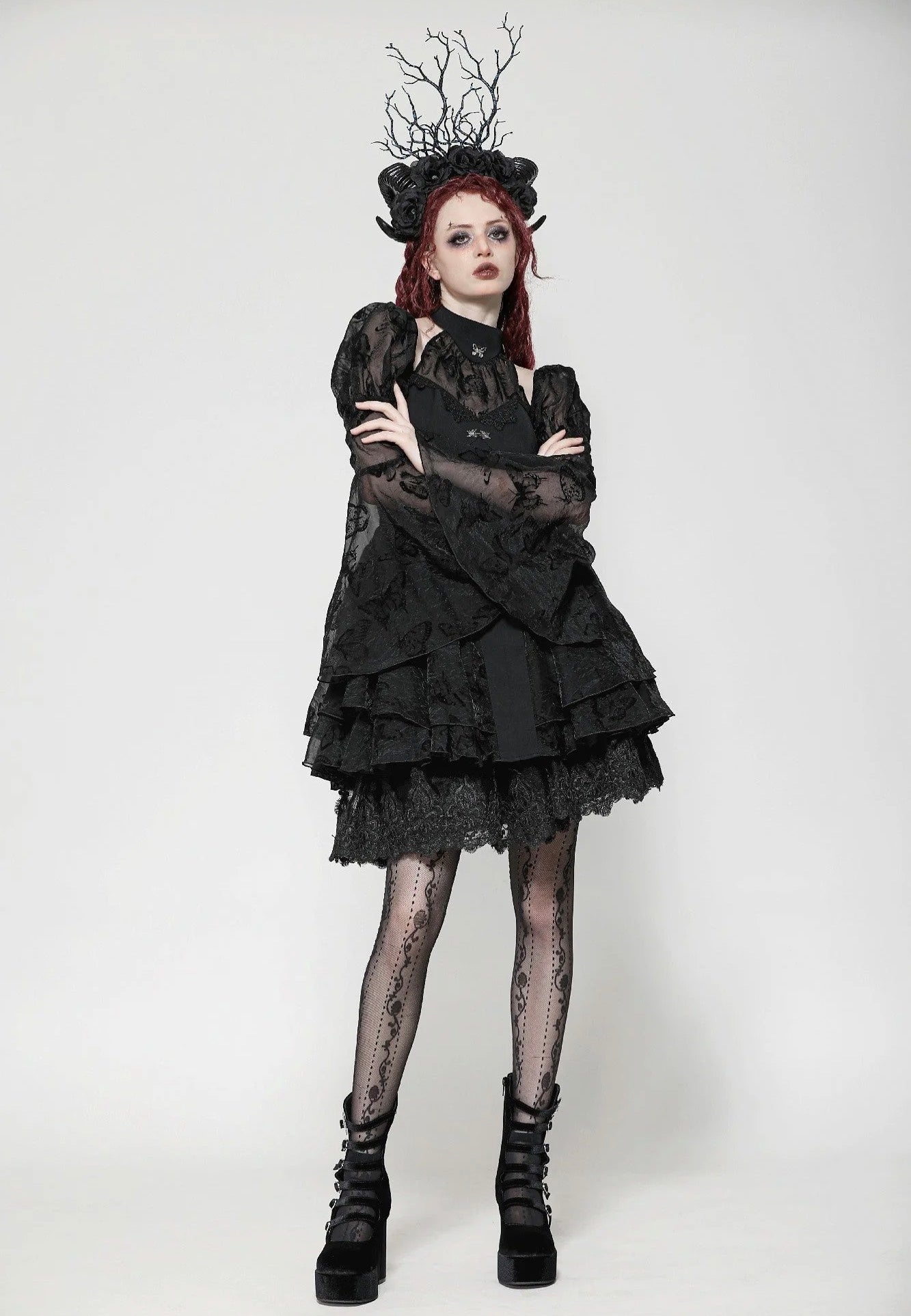Dark In Love - Gothic Lolita Butterfly Big Sleeves - Dress | Women-Image