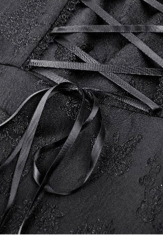 Dark In Love - Gothic Black Butterfly Strapless Lace Gown - Dress | Women-Image