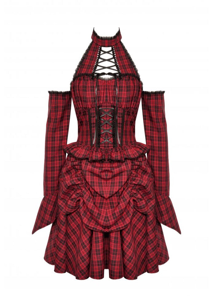 Dark In Love - Lolita Red And Black Plaid - Dress | Women-Image
