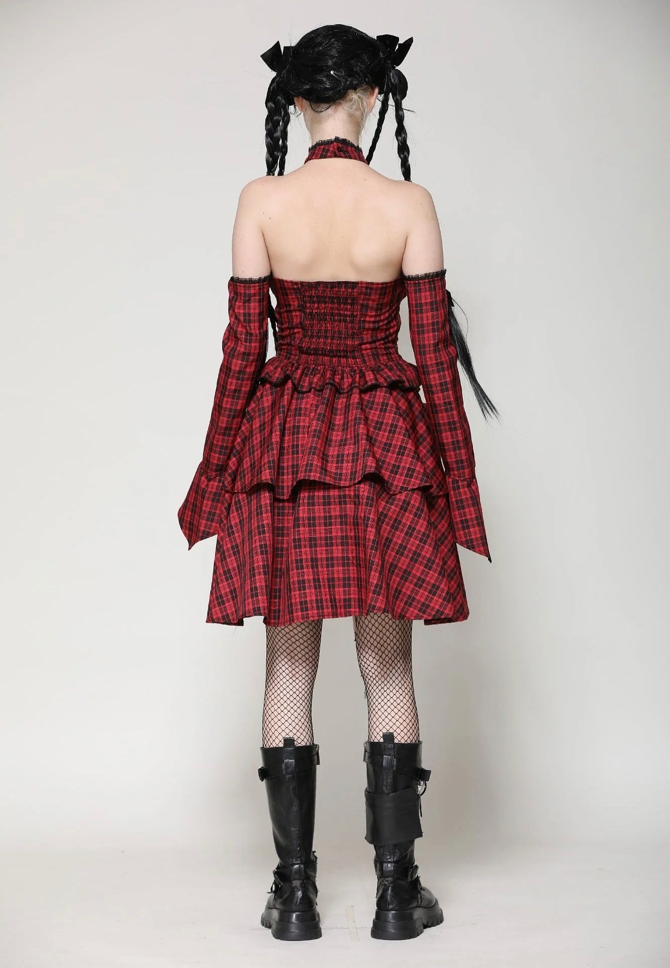 Dark In Love - Lolita Red And Black Plaid - Dress | Women-Image