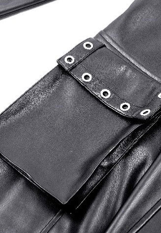 Dark In Love - Edgy Leather Punk Asymmetrical - Dress | Women-Image