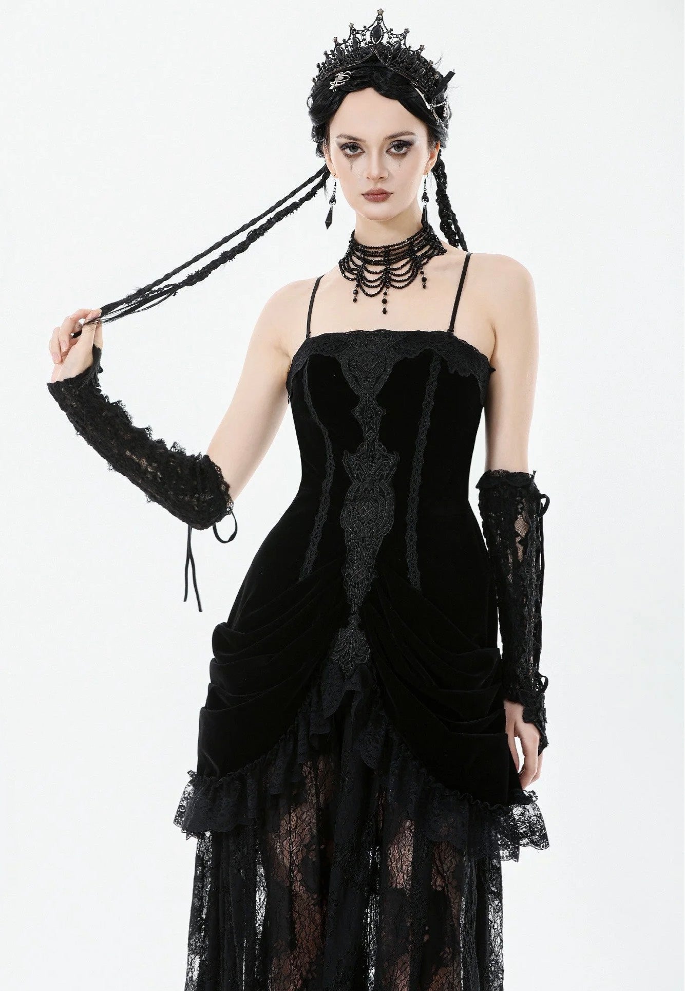Dark In Love - Gothic Embroidered Bustier - Dress | Women-Image