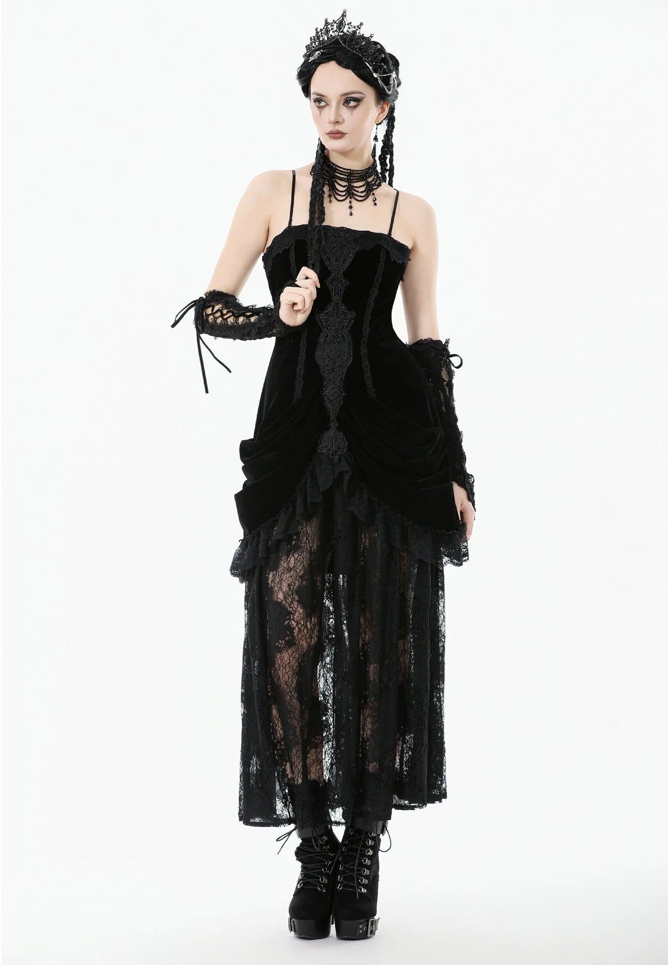 Dark In Love - Gothic Embroidered Bustier - Dress | Women-Image