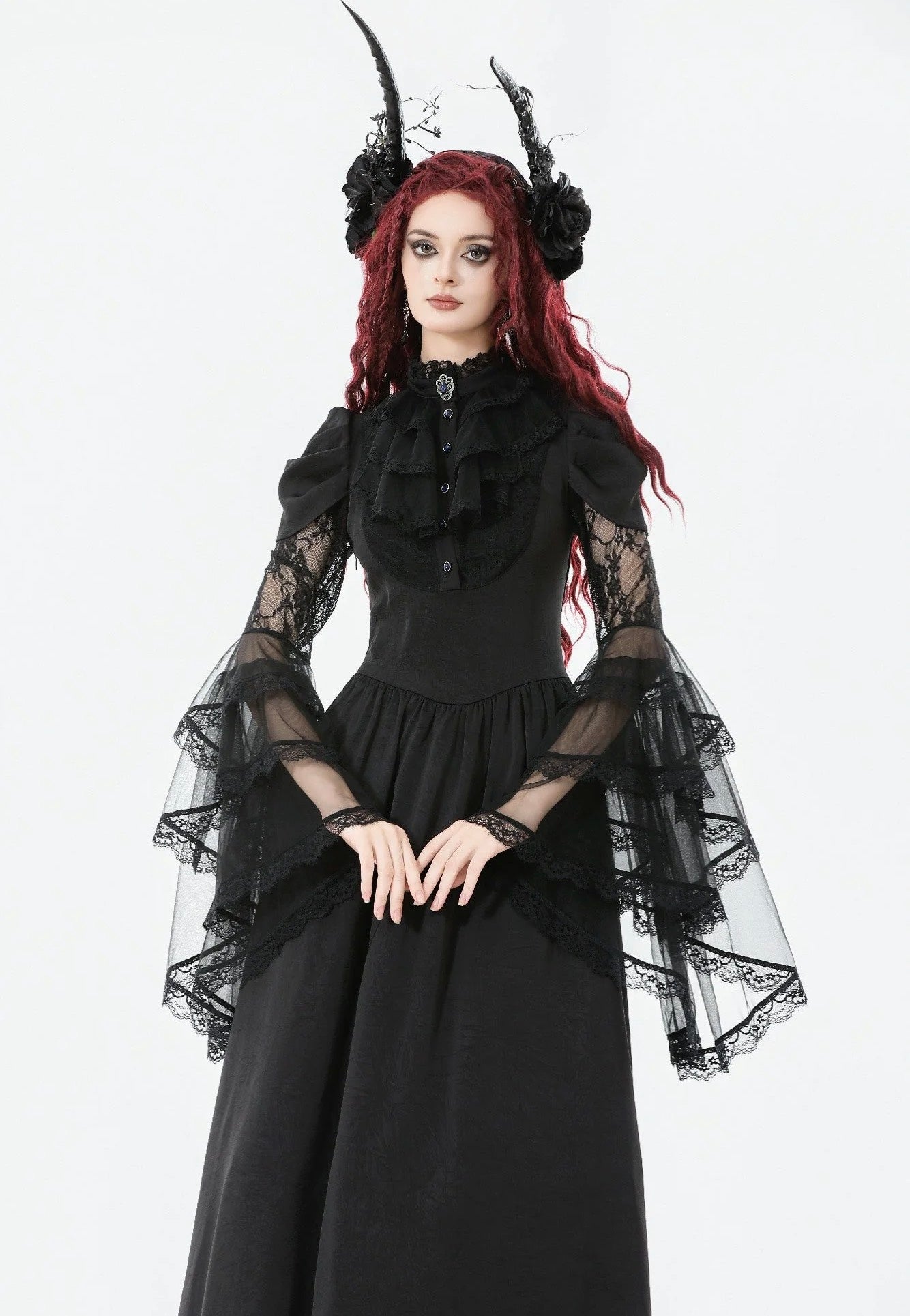 Dark In Love - Gothic Sapphire Countess Victorian - Dress | Women-Image