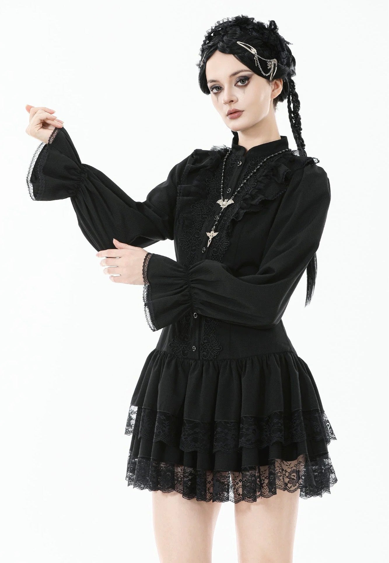 Dark In Love - Lolita Dark Gothic Low-Waist - Dress - Black - L - 100% Polyester