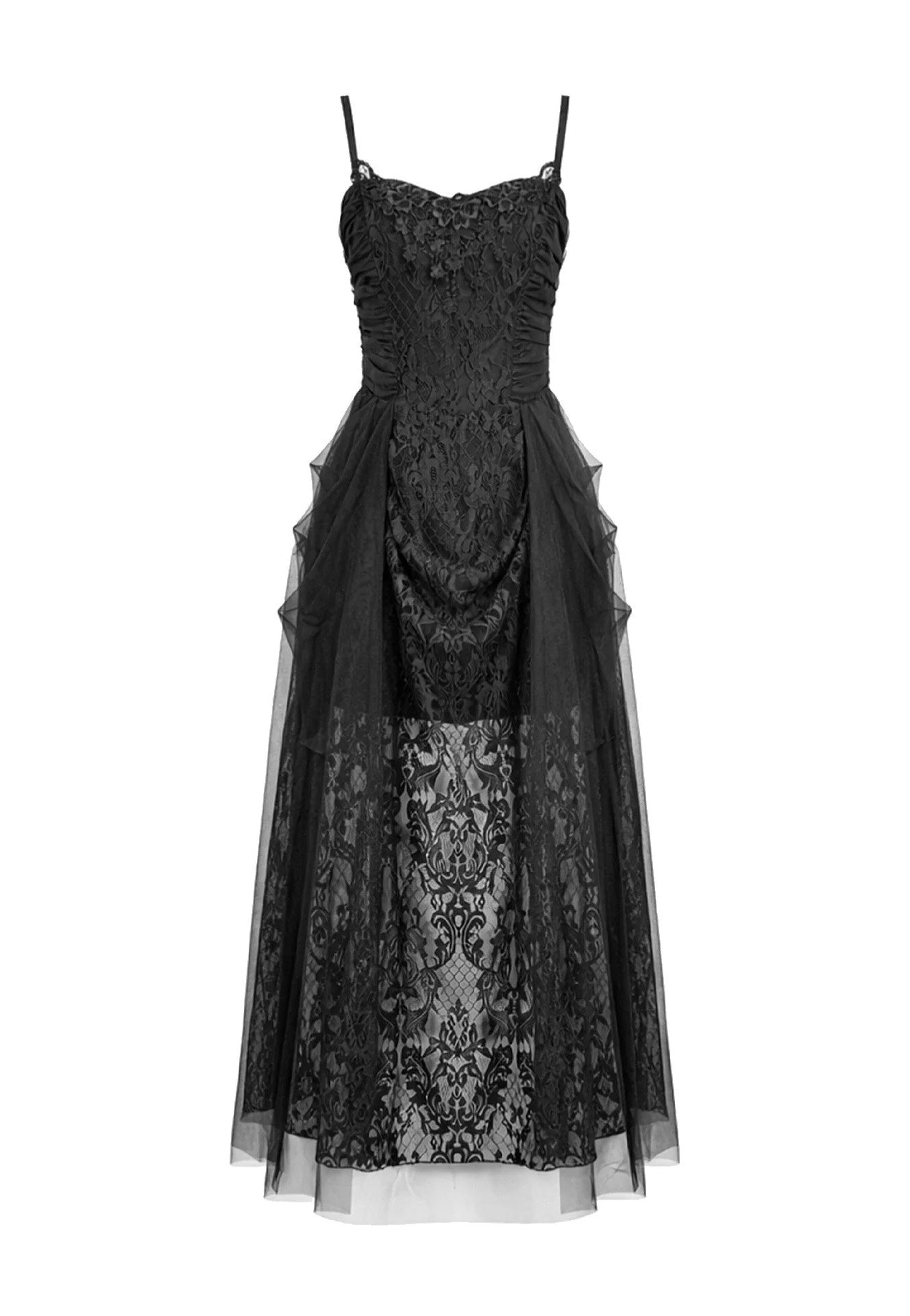 Dark In Love Dark Rite Gothic Lace Long Vestido | Women-Image