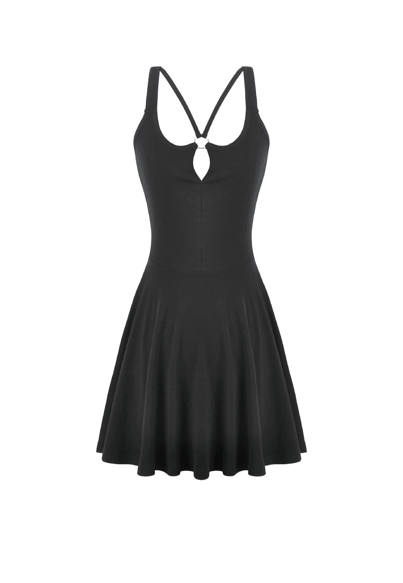 Dark In Love Dark Punk Style Cut Out Cross Straps Dress | Women-Image