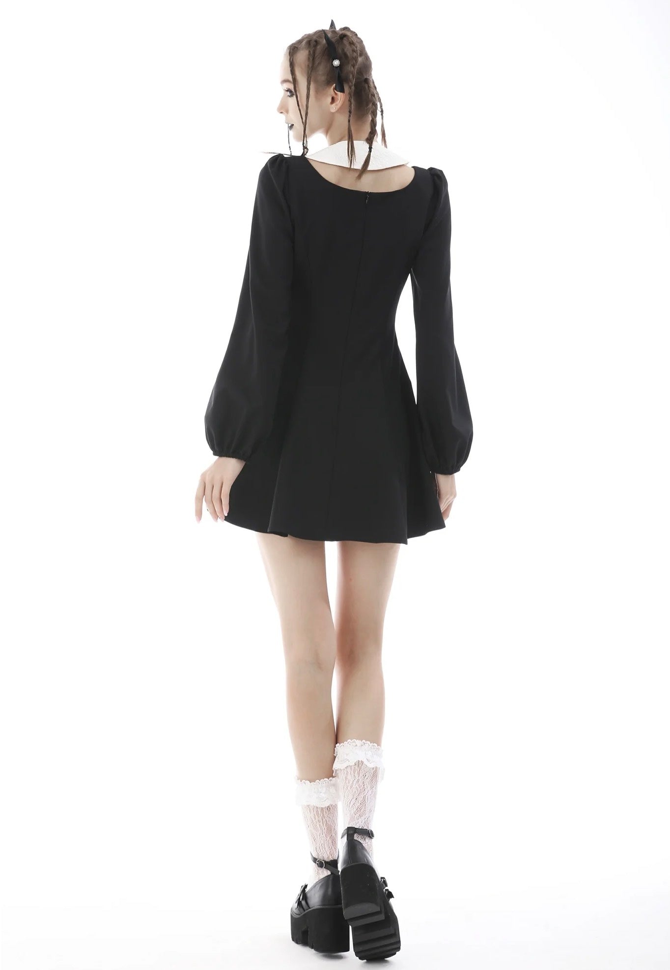 Dark In Love - Gothic Lolita Black White Super Bowknot Black - Dress - Black - L