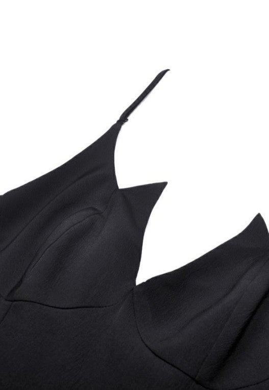 Dark In Love - Devil Cool High Low Layered Strap Black - Dress | Women-Image