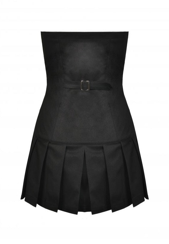 Dark In Love - Punk Locomotive Pleated Mini Black - Dress | Women-Image