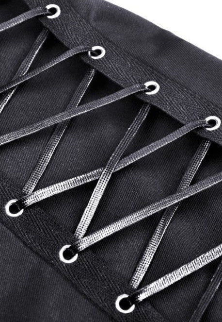 Dark In Love - Punk Locomotive Pleated Mini Black - Dress | Women-Image