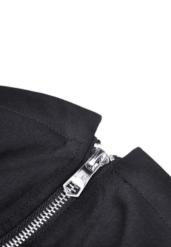 Dark In Love - Punk Locomotive Pleated Mini Black - Dress | Women-Image