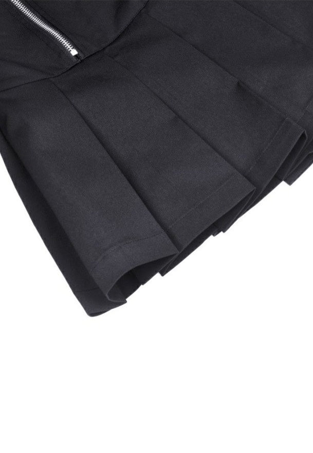Dark In Love - Punk Locomotive Pleated Mini Black - Dress | Women-Image