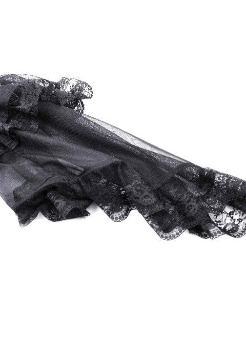 Dark In Love - Gothic Black Tulle Feather Fantasy - Dress | Women-Image