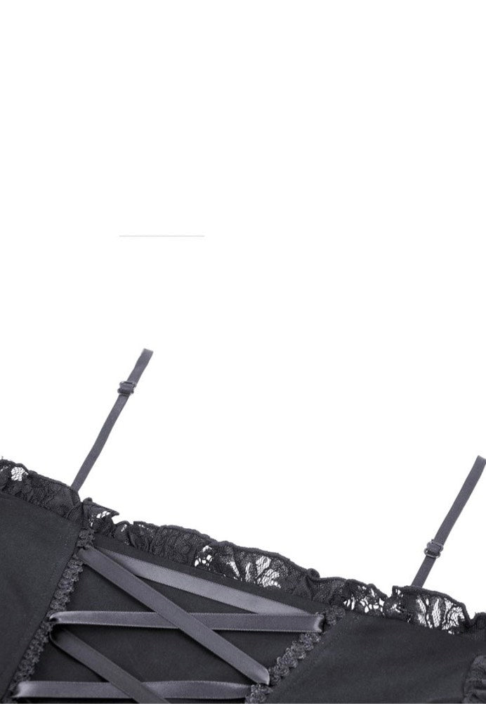 Dark In Love - Gothic Elegant Lady Lace Dovetail - Dress | Women-Image