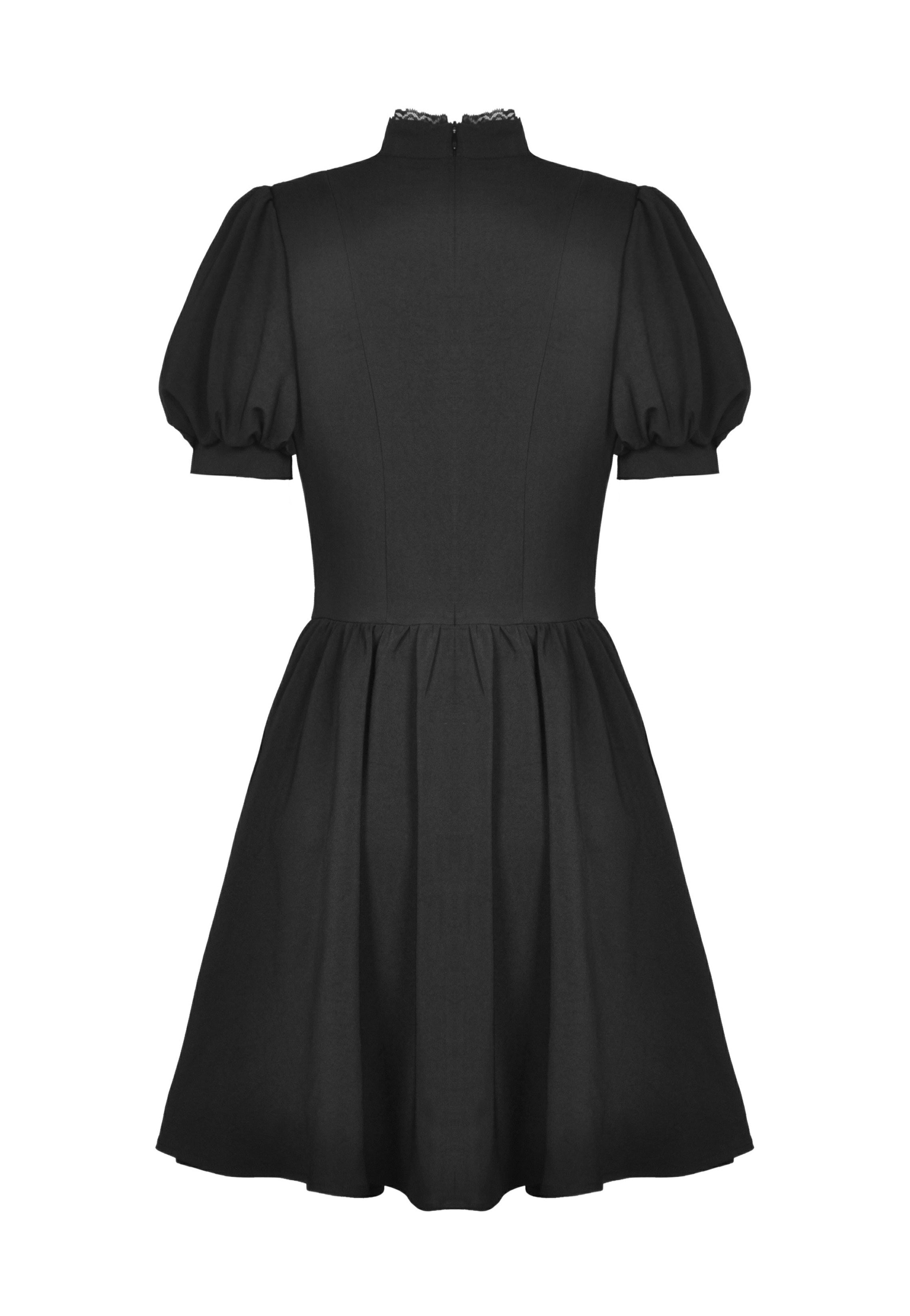 Dark In Love - Punk Rock Lace Up Black - Dress | Women-Image