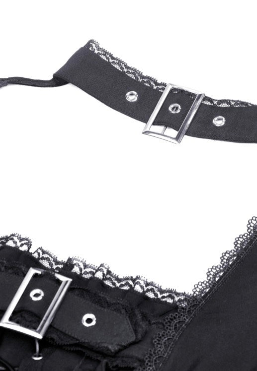 Dark In Love - Punk Rock Lace Up Black - Dress | Women-Image