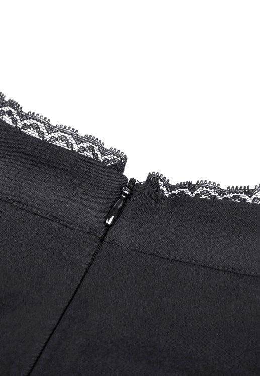 Dark In Love - Punk Rock Lace Up Black - Dress | Women-Image