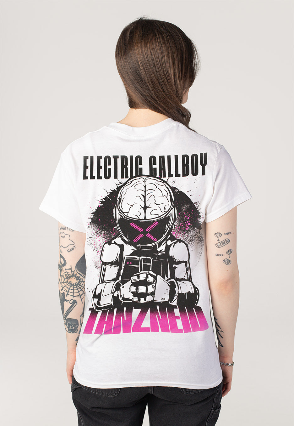 Electric Callboy Tanzneid Robot White T-Shirt | Women-Image