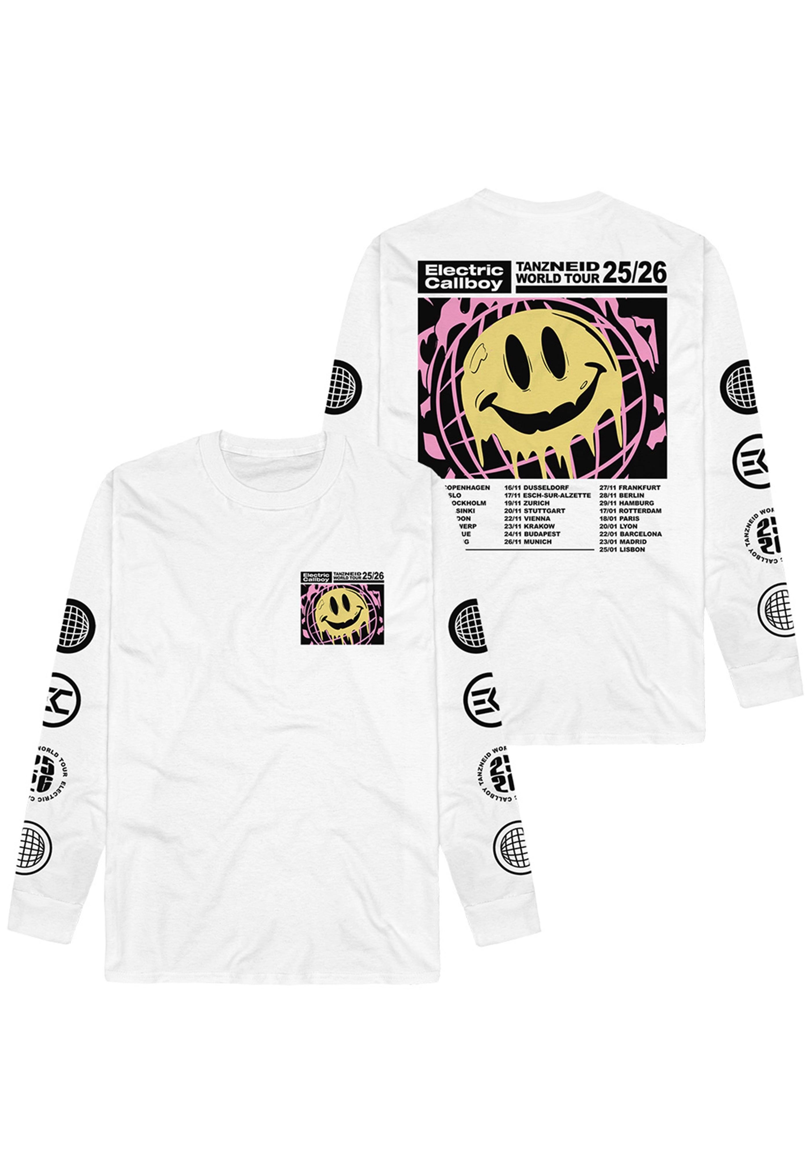 Electric Callboy - Tanzneid World Tour Smile White - Longsleeve | Neutral-Image
