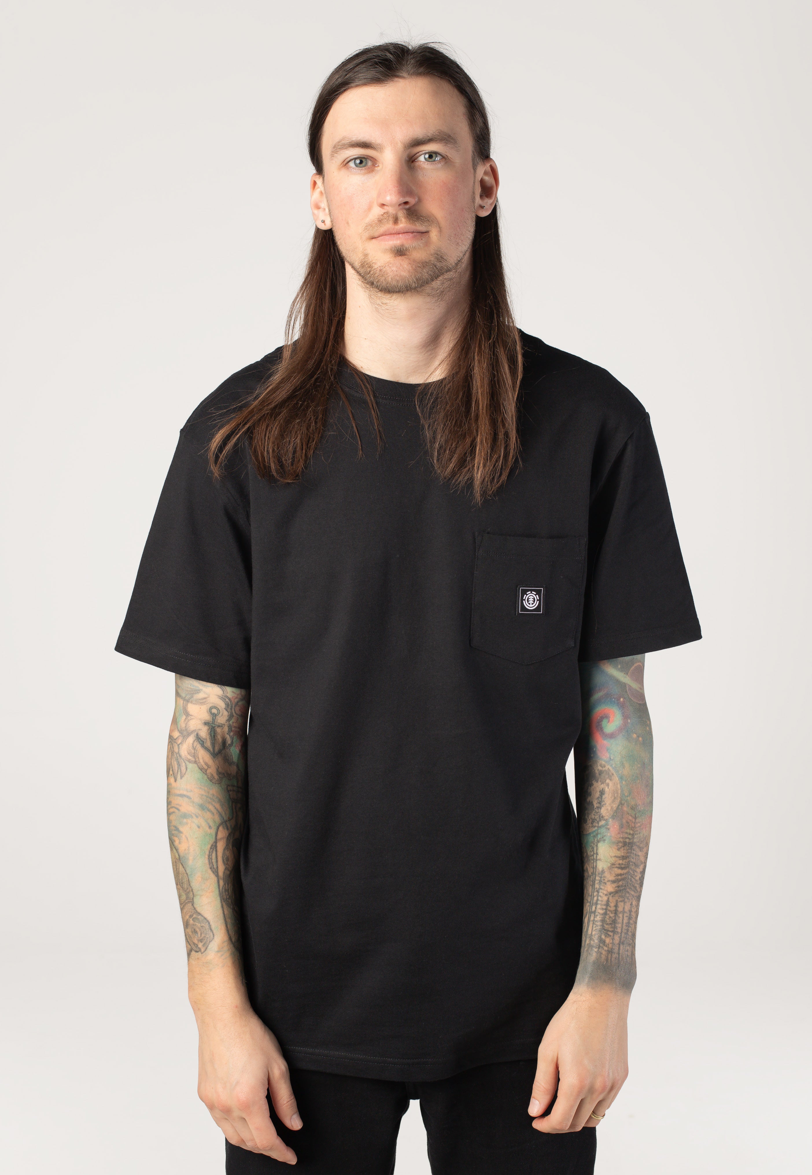 Element - Icon Label Pocket Flint Black - T-Shirt | Men-Image