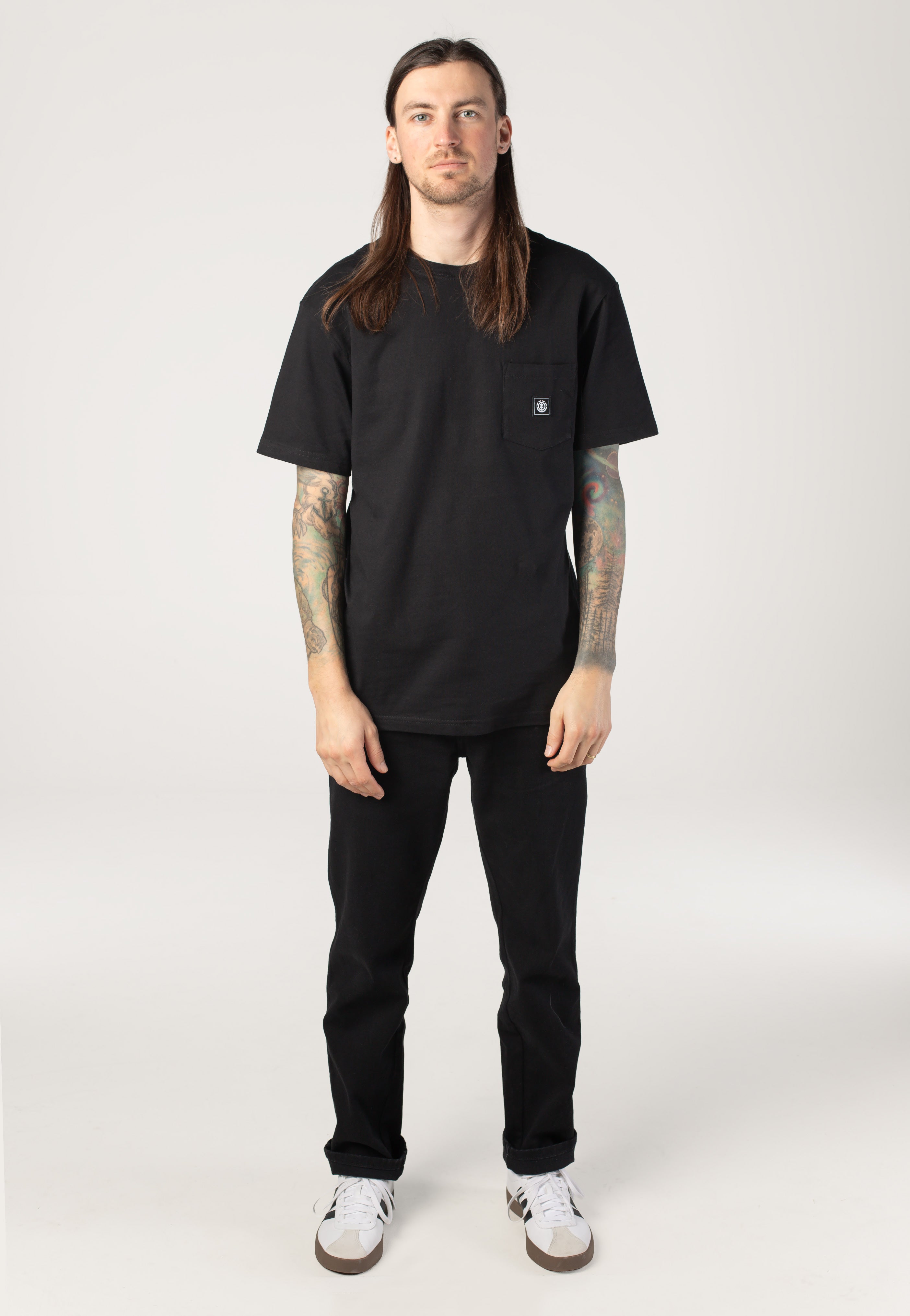 Element - Icon Label Pocket Flint Black - T-Shirt | Men-Image