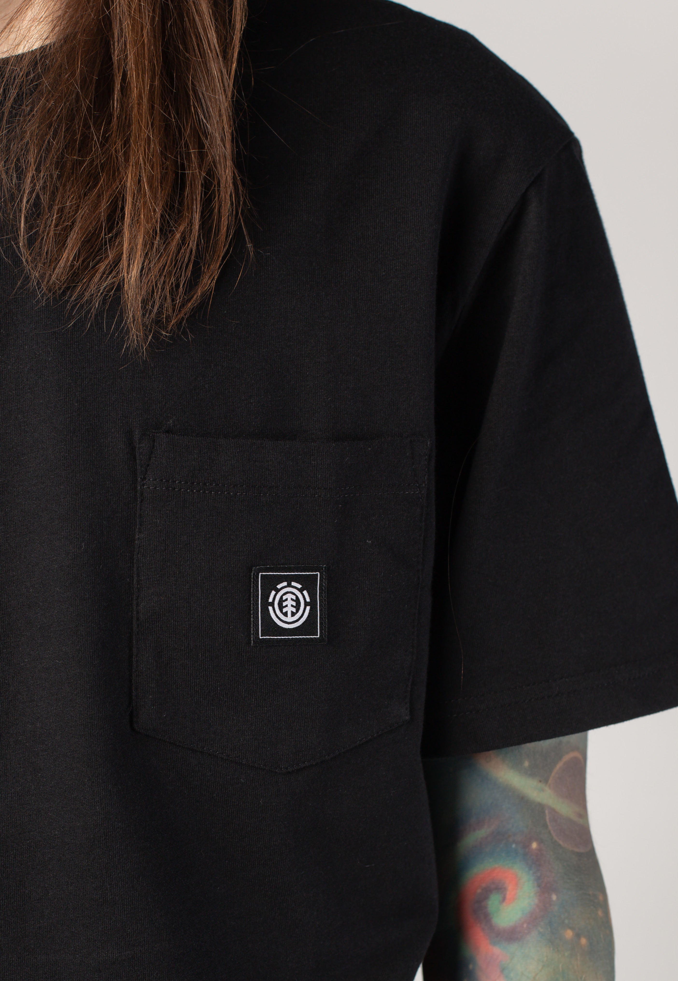Element - Icon Label Pocket Flint Black - T-Shirt | Men-Image