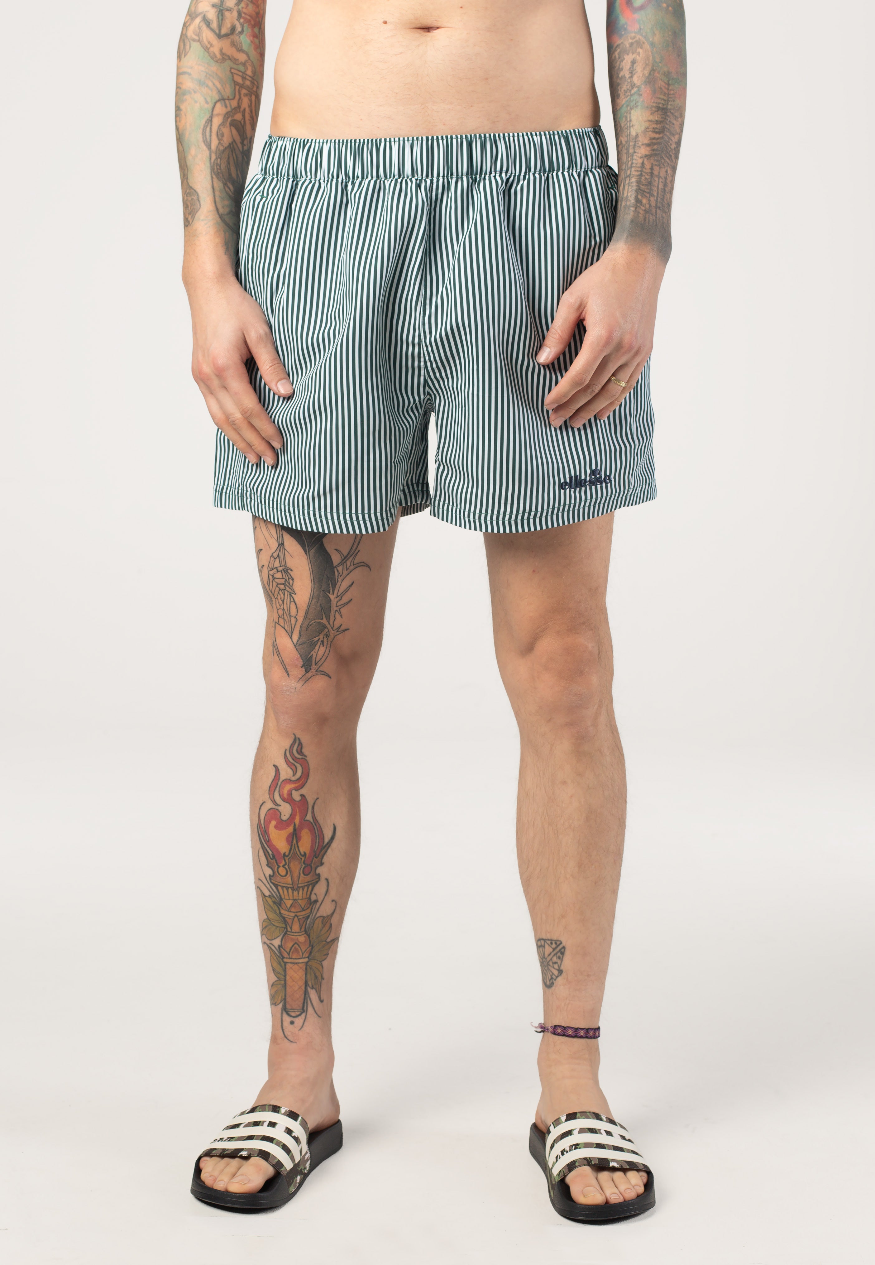 Ellesse - Sylbio White/Dark Green - Board Shorts | Men-Image