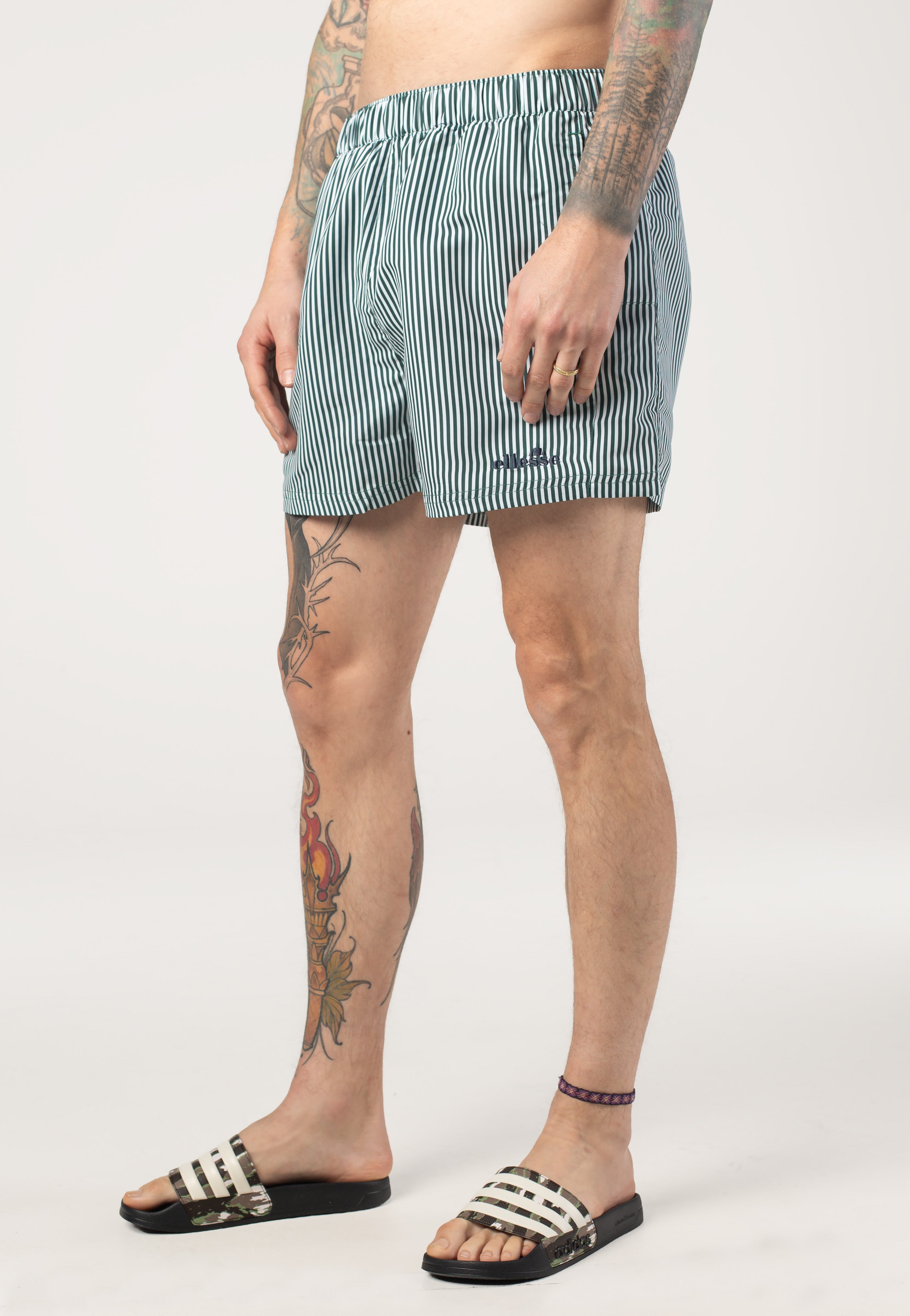 Ellesse - Sylbio White/Dark Green - Board Shorts | Men-Image