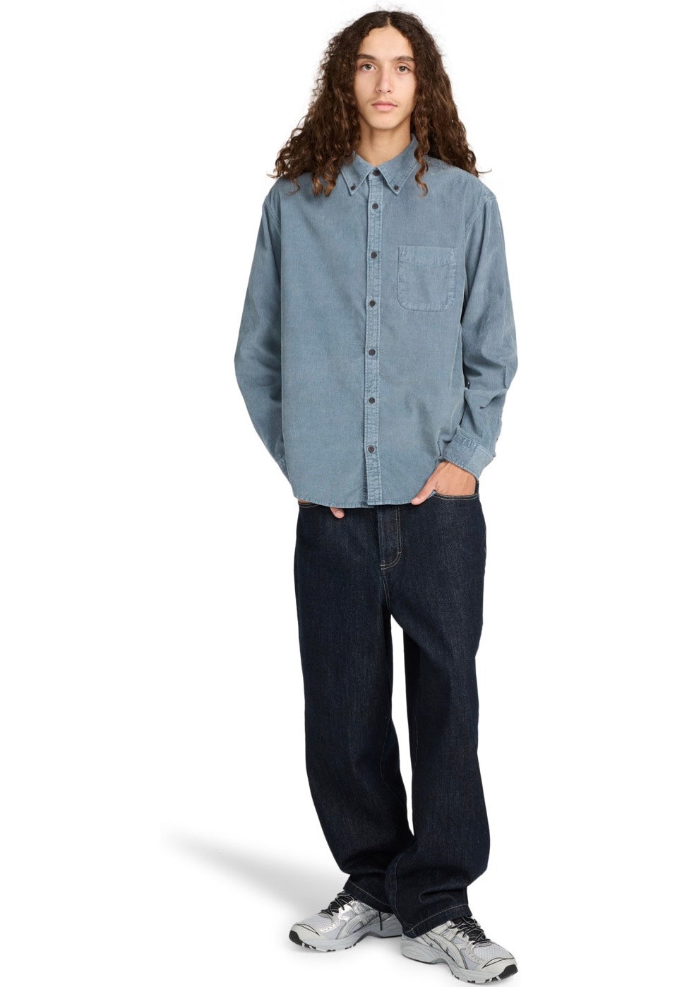 Element - Button Down Regular Corduroy Blue Mirage - Shirt | Men-Image