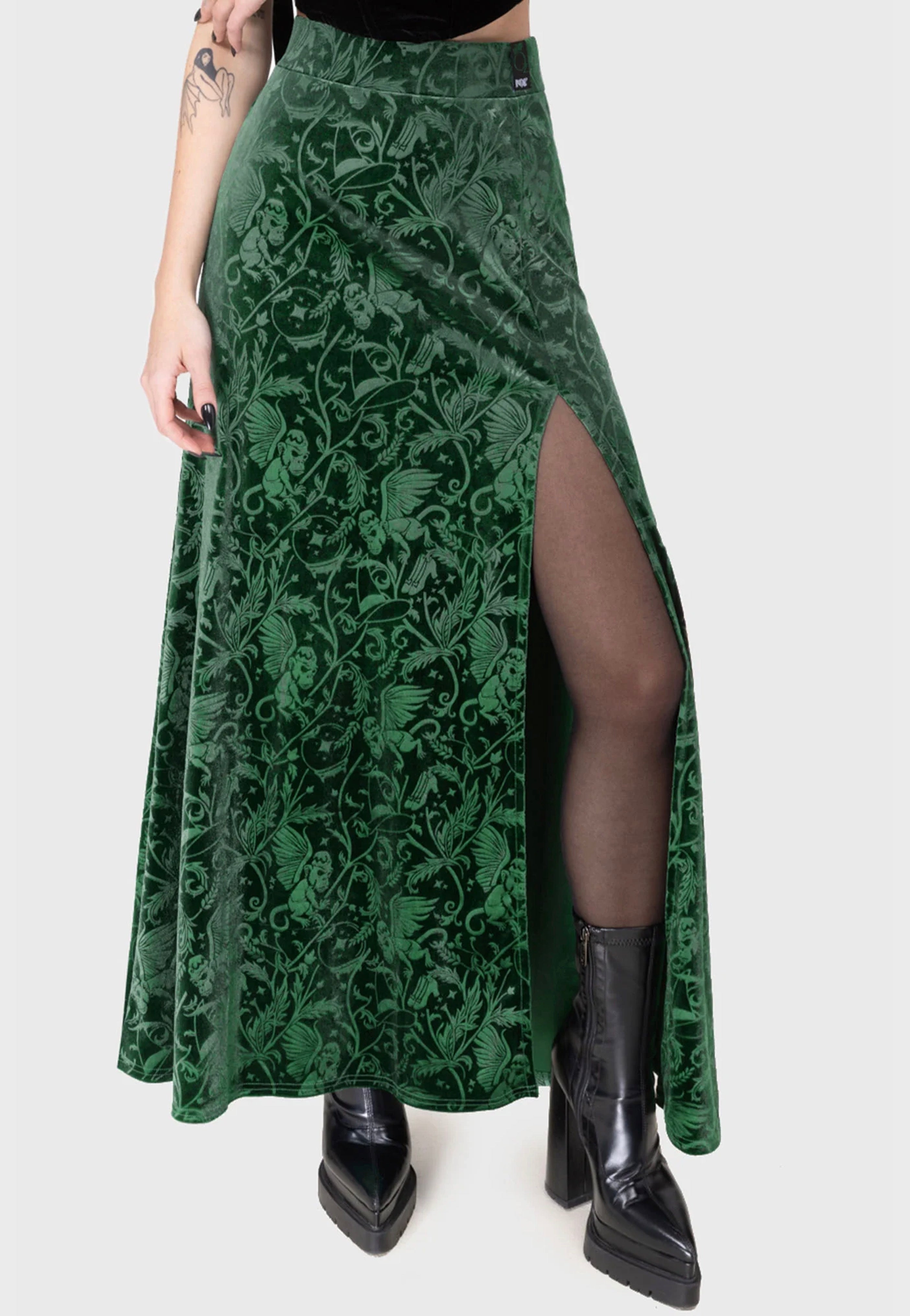 Killstar x Wizard Of OZ - Emerald Envy Maxi Green - Skirt | Women-Image